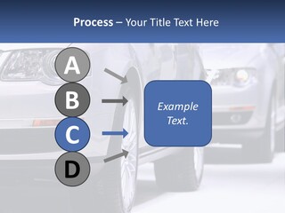 A Row Of White Cars In A Showroom PowerPoint Template