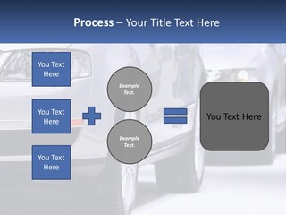 A Row Of White Cars In A Showroom PowerPoint Template