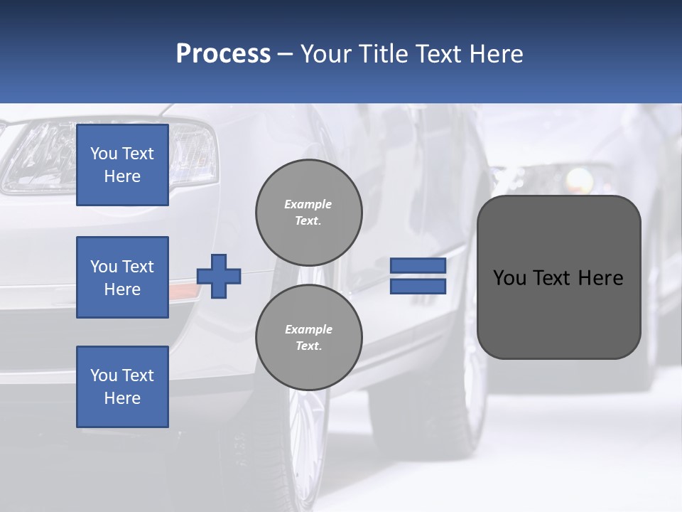 A Row Of White Cars In A Showroom PowerPoint Template