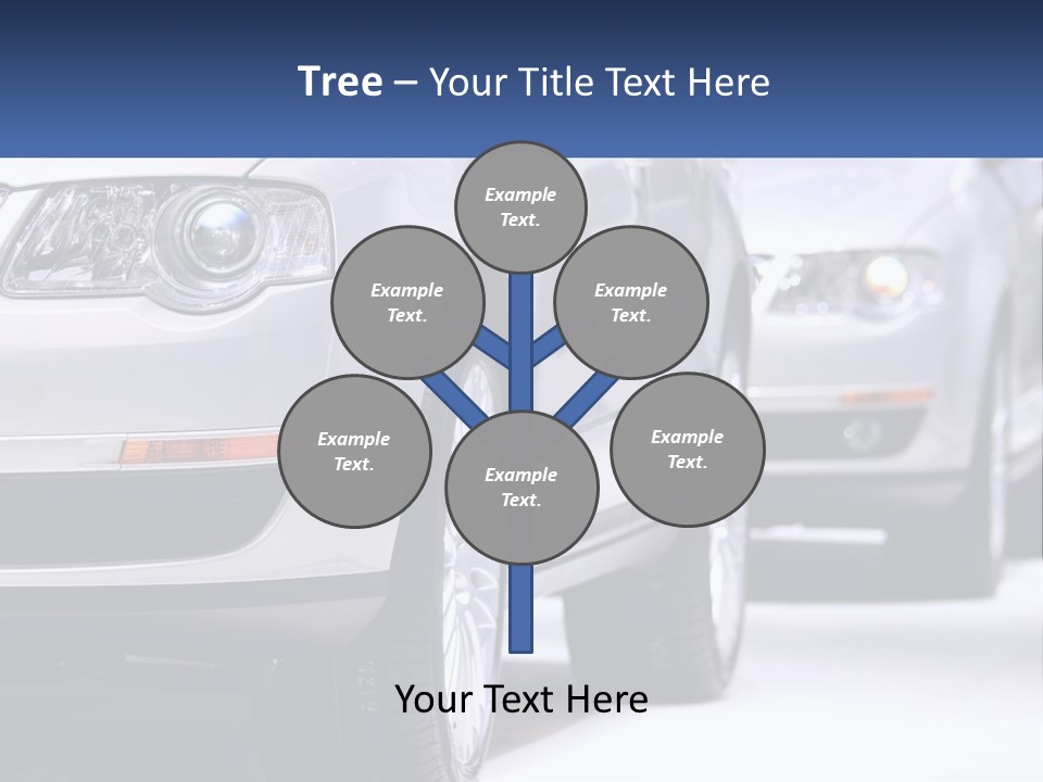 A Row Of White Cars In A Showroom PowerPoint Template