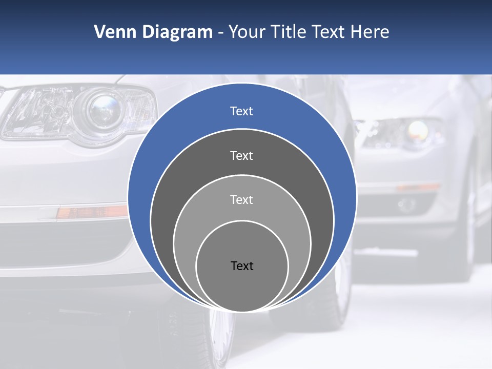 A Row Of White Cars In A Showroom PowerPoint Template