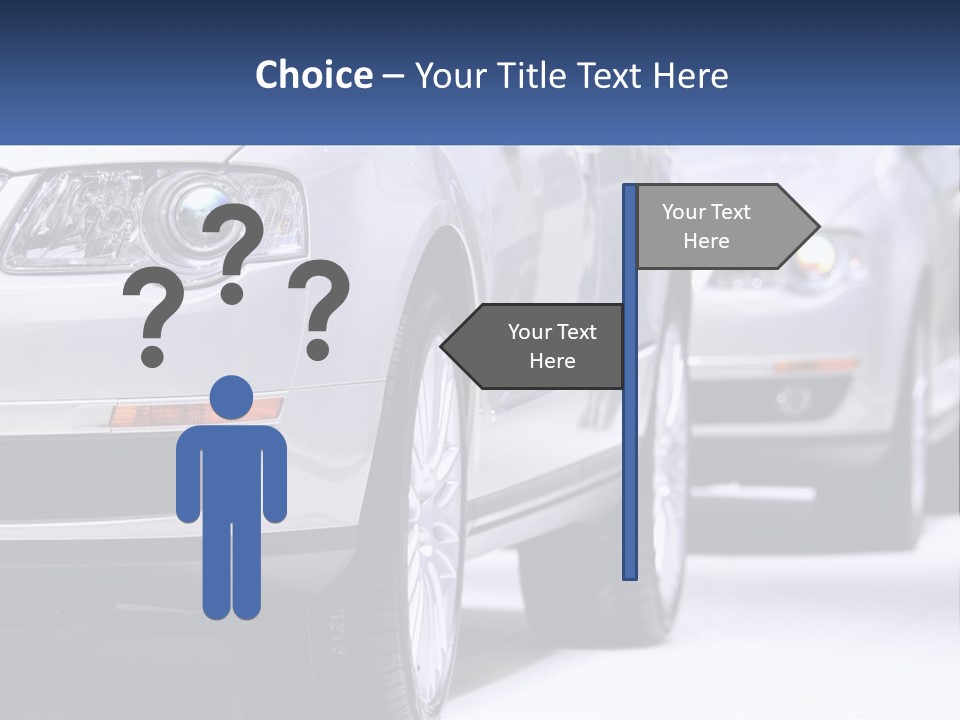 A Row Of White Cars In A Showroom PowerPoint Template