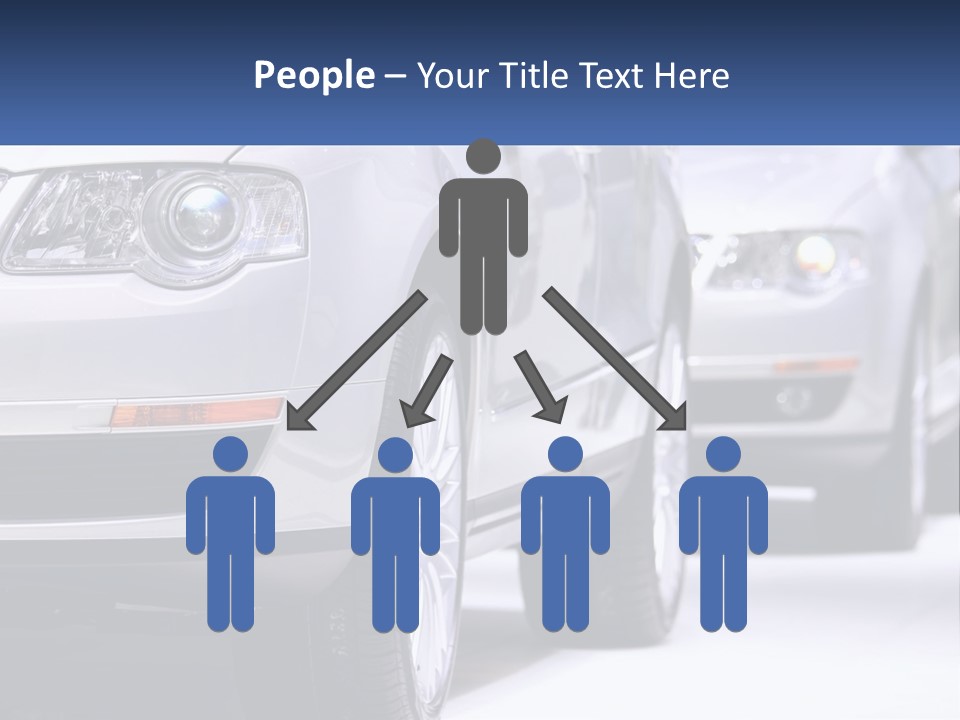 A Row Of White Cars In A Showroom PowerPoint Template