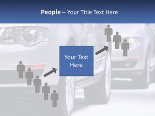 A Row Of White Cars In A Showroom PowerPoint Template
