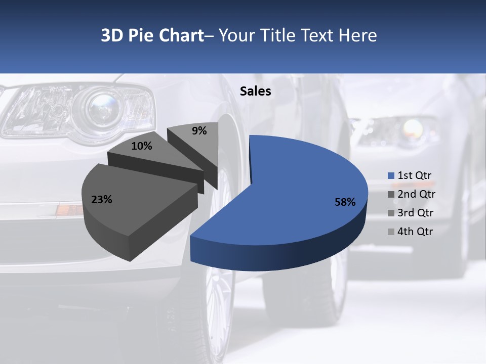 A Row Of White Cars In A Showroom PowerPoint Template