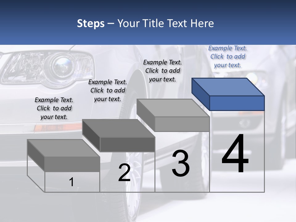 A Row Of White Cars In A Showroom PowerPoint Template