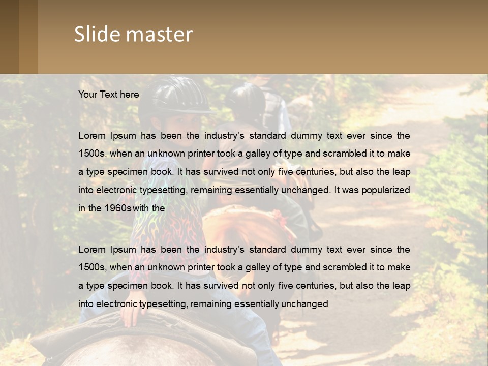 A Group Of People Riding On The Back Of Horses PowerPoint Template