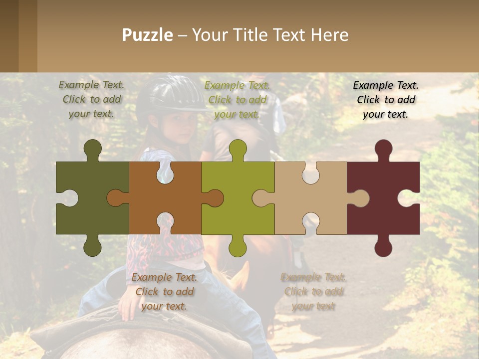 A Group Of People Riding On The Back Of Horses PowerPoint Template