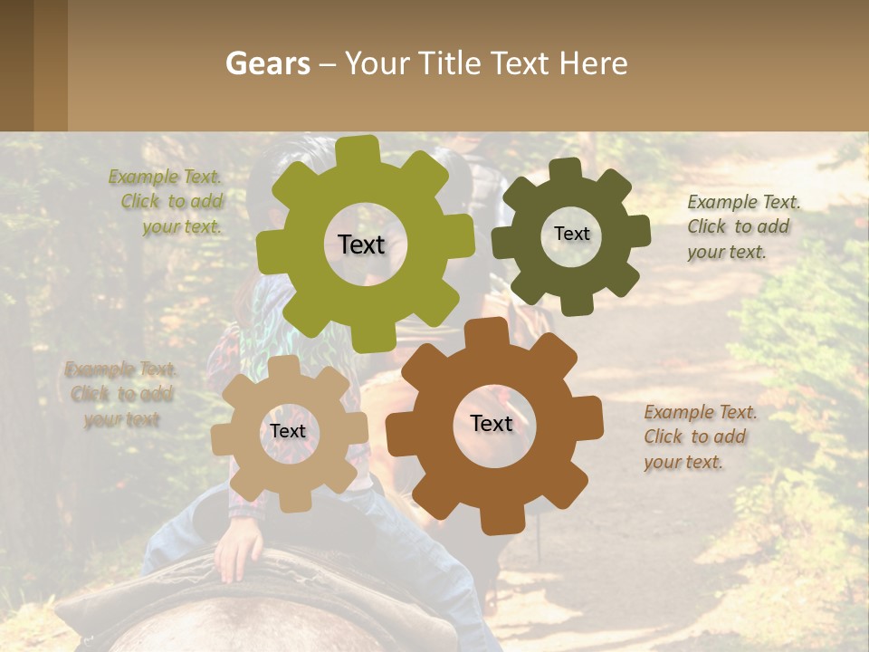 A Group Of People Riding On The Back Of Horses PowerPoint Template