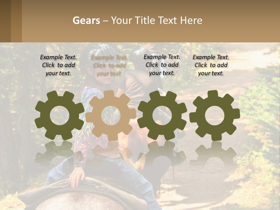 A Group Of People Riding On The Back Of Horses PowerPoint Template