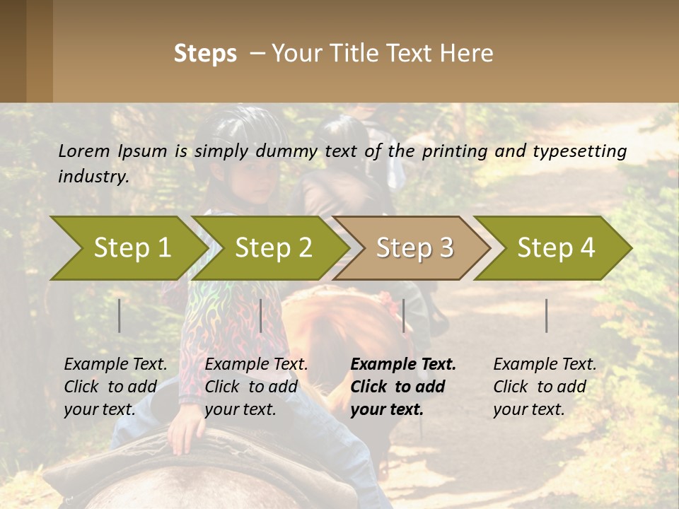 A Group Of People Riding On The Back Of Horses PowerPoint Template