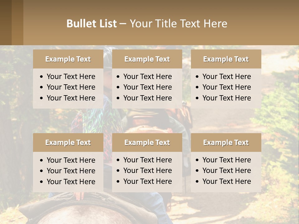 A Group Of People Riding On The Back Of Horses PowerPoint Template