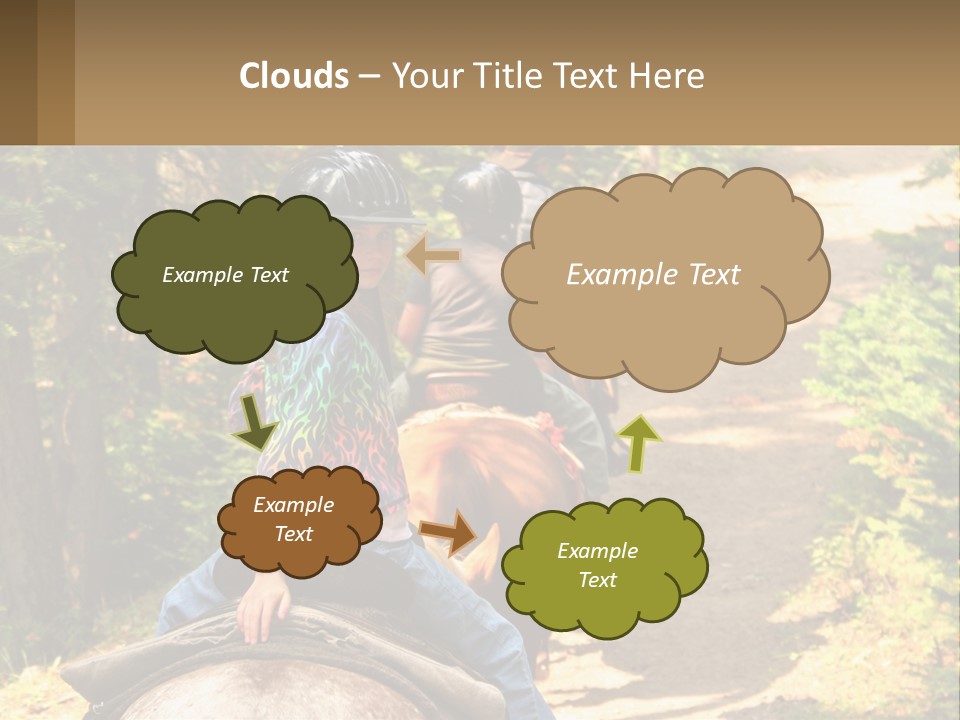 A Group Of People Riding On The Back Of Horses PowerPoint Template