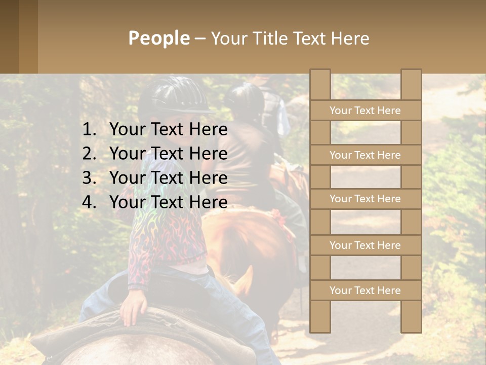 A Group Of People Riding On The Back Of Horses PowerPoint Template