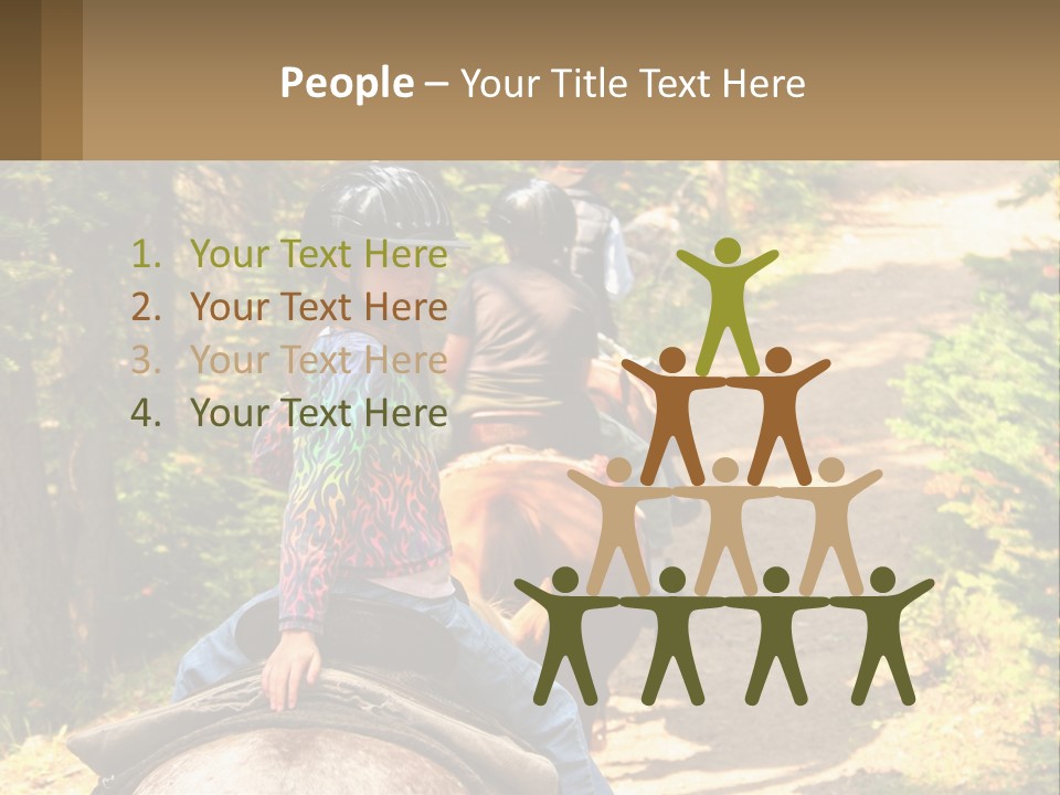 A Group Of People Riding On The Back Of Horses PowerPoint Template