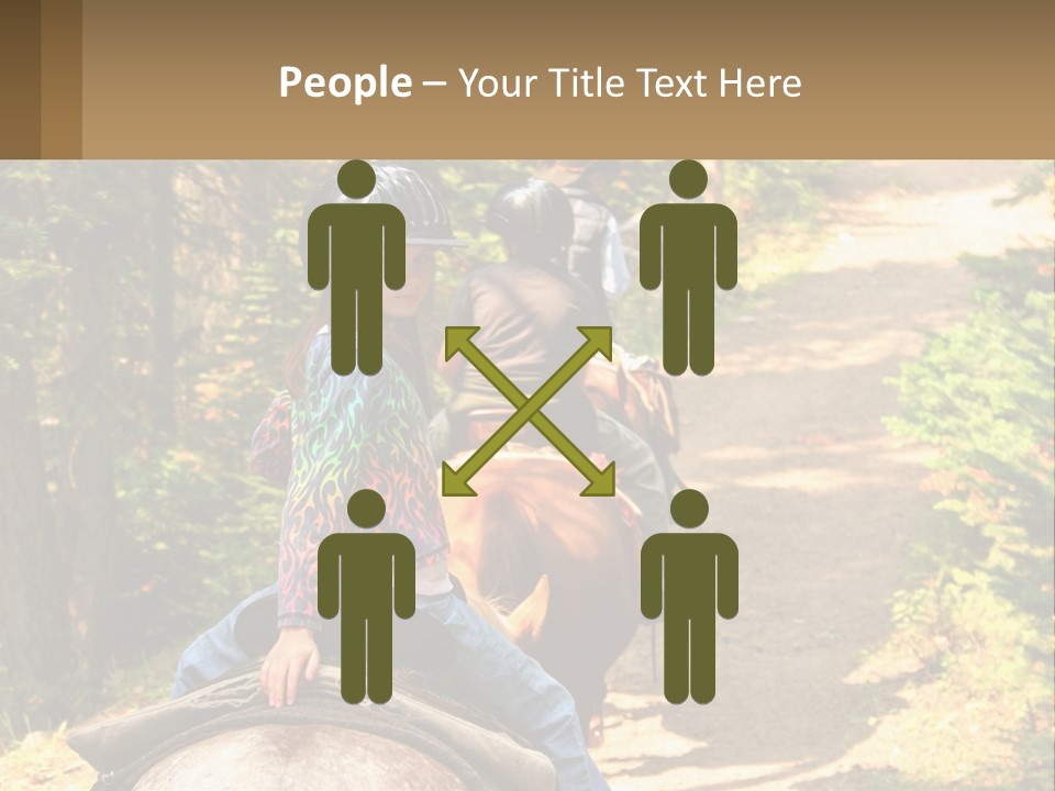 A Group Of People Riding On The Back Of Horses PowerPoint Template