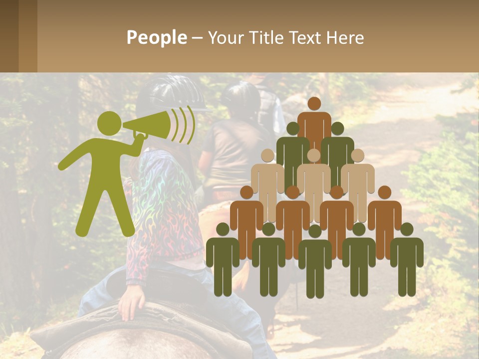 A Group Of People Riding On The Back Of Horses PowerPoint Template