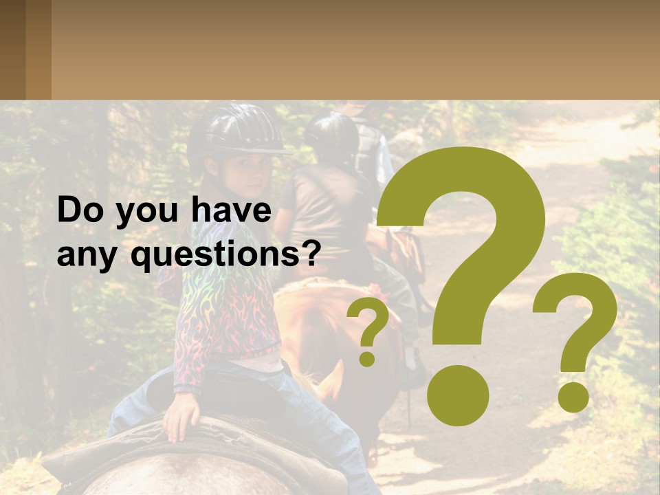 A Group Of People Riding On The Back Of Horses PowerPoint Template