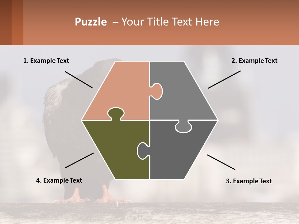 A Black Bird Sitting On Top Of A Wooden Fence PowerPoint Template