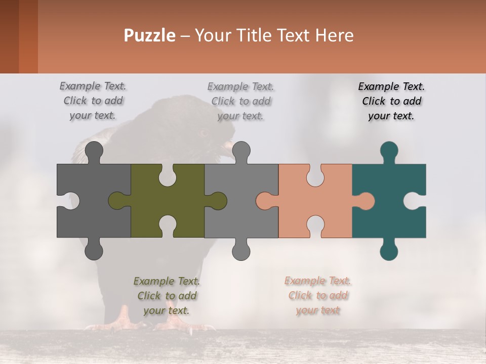 A Black Bird Sitting On Top Of A Wooden Fence PowerPoint Template