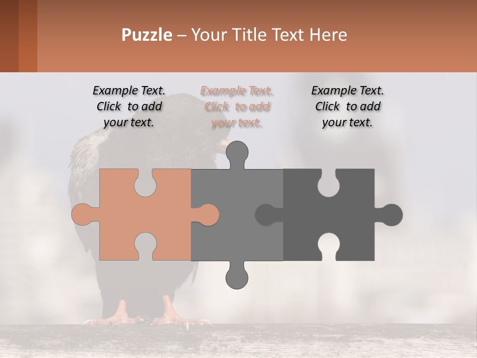 A Black Bird Sitting On Top Of A Wooden Fence PowerPoint Template