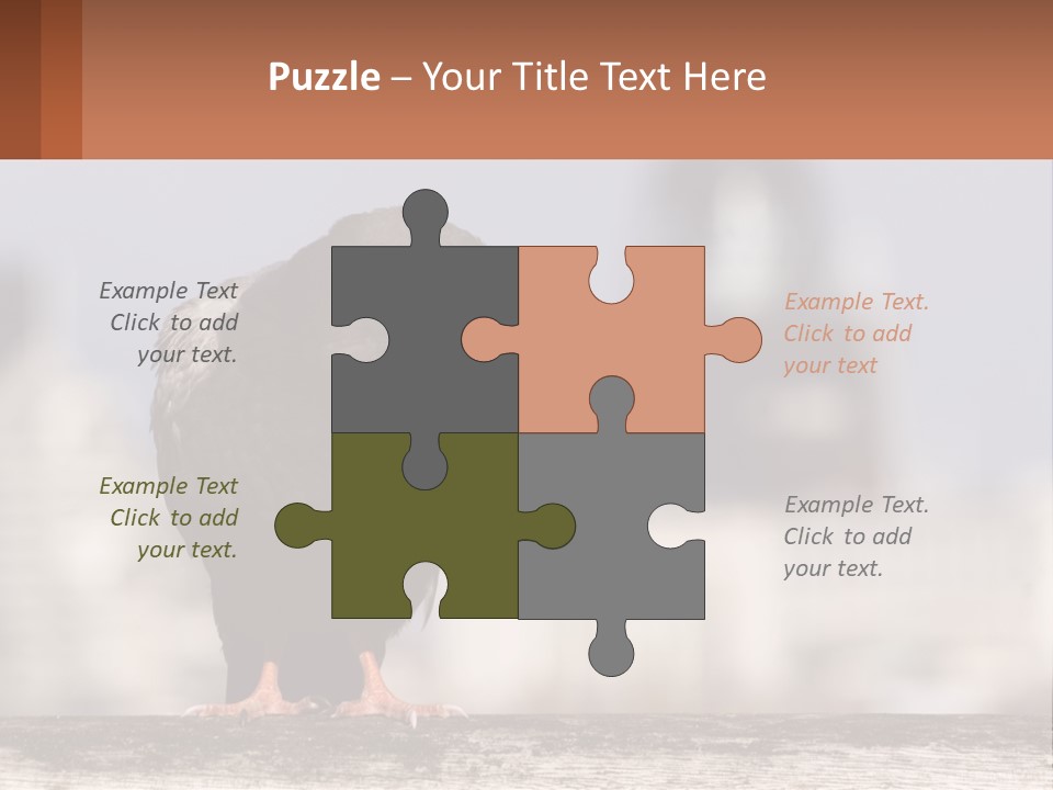 A Black Bird Sitting On Top Of A Wooden Fence PowerPoint Template