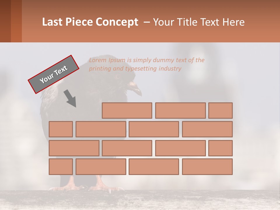 A Black Bird Sitting On Top Of A Wooden Fence PowerPoint Template