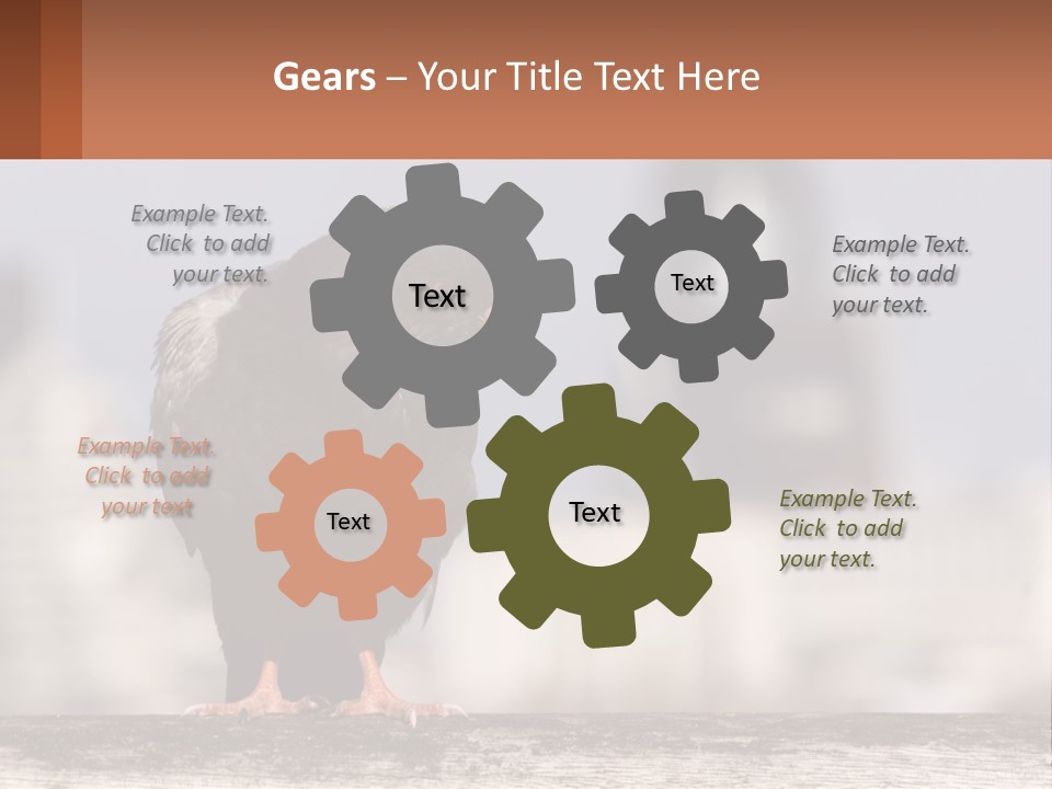 A Black Bird Sitting On Top Of A Wooden Fence PowerPoint Template