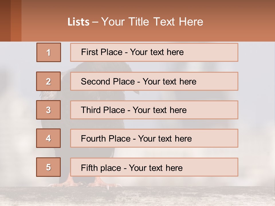 A Black Bird Sitting On Top Of A Wooden Fence PowerPoint Template
