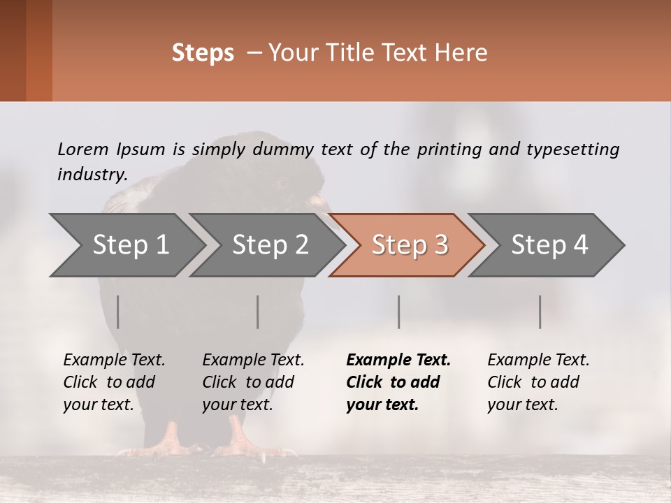 A Black Bird Sitting On Top Of A Wooden Fence PowerPoint Template