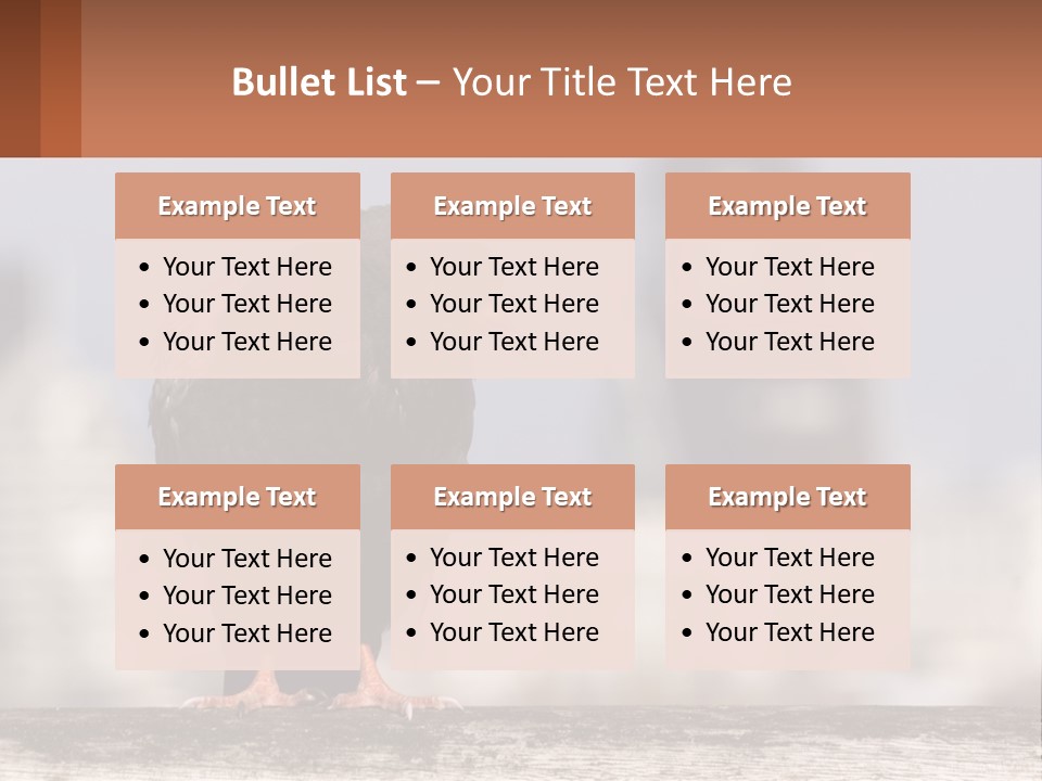 A Black Bird Sitting On Top Of A Wooden Fence PowerPoint Template