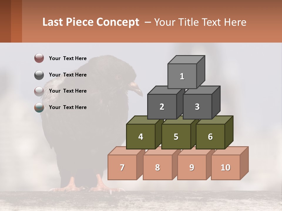 A Black Bird Sitting On Top Of A Wooden Fence PowerPoint Template