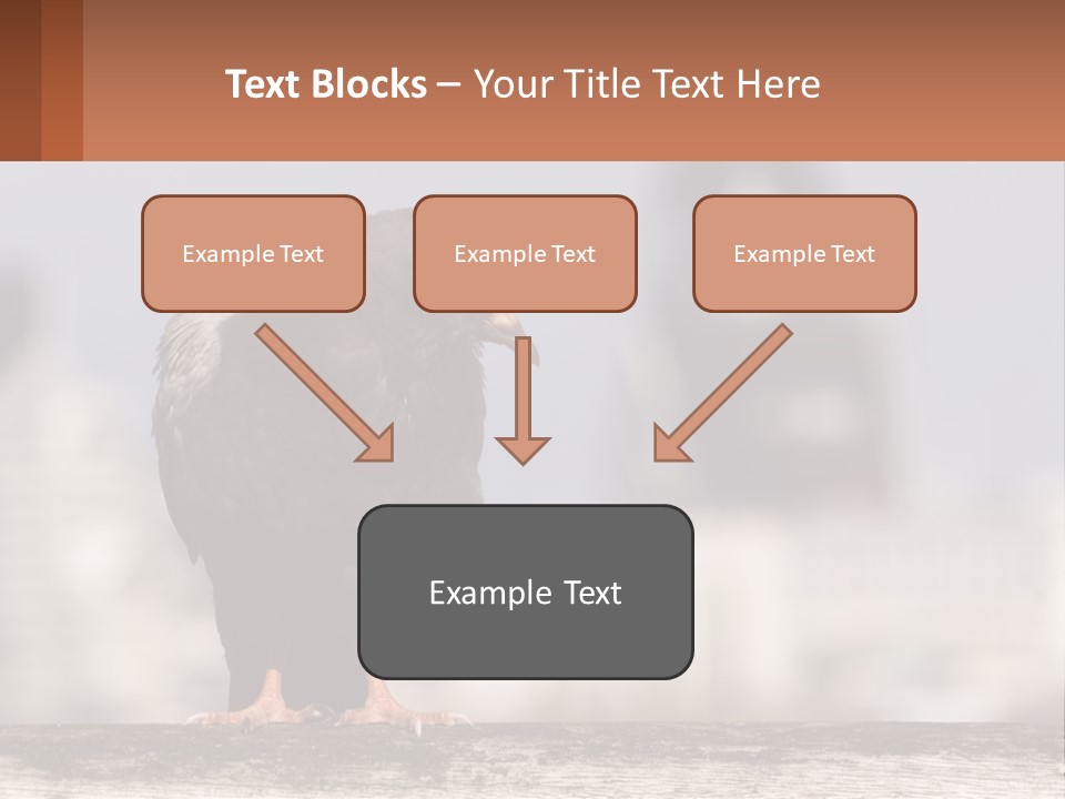 A Black Bird Sitting On Top Of A Wooden Fence PowerPoint Template