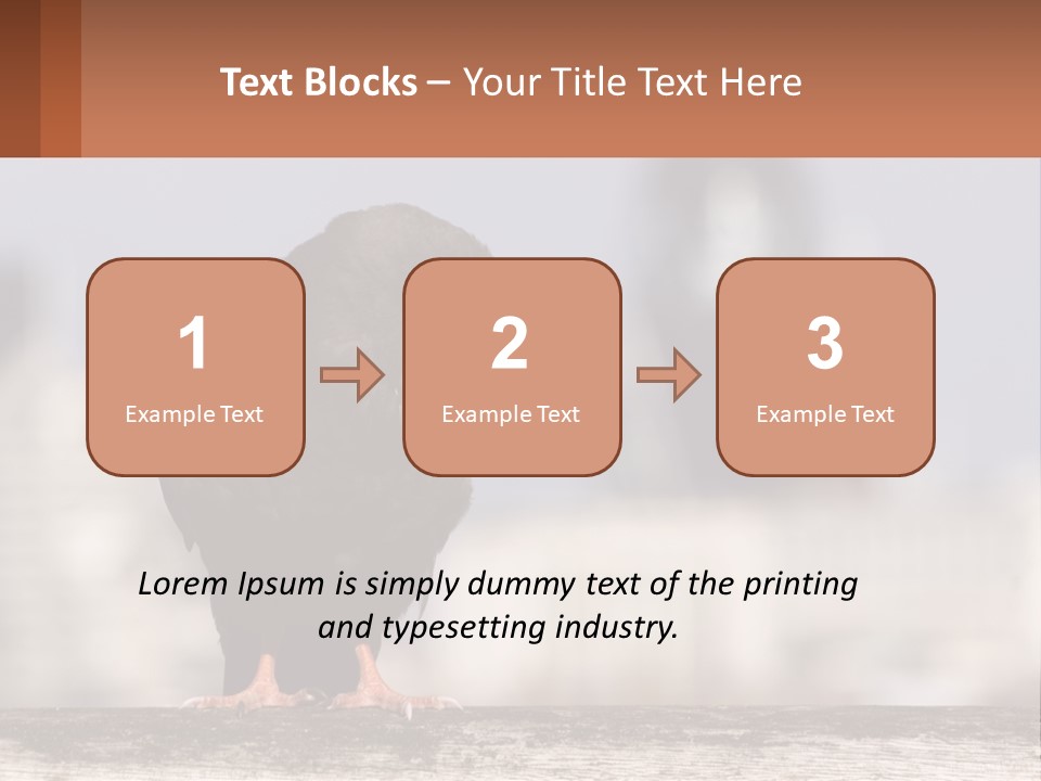 A Black Bird Sitting On Top Of A Wooden Fence PowerPoint Template