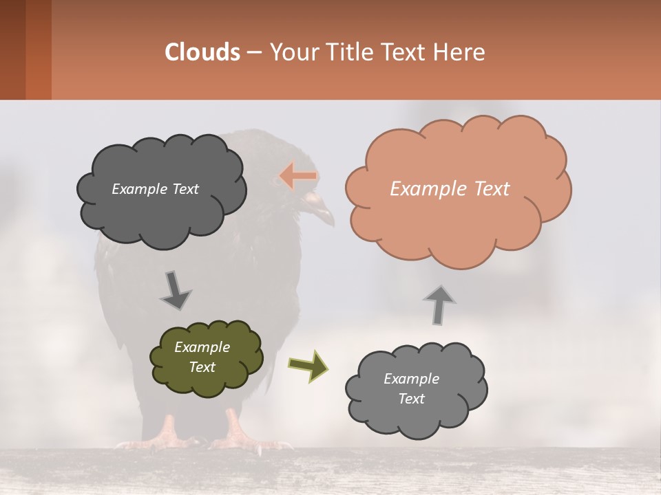 A Black Bird Sitting On Top Of A Wooden Fence PowerPoint Template