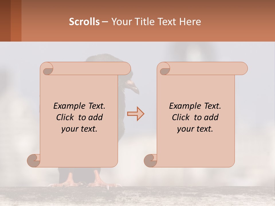 A Black Bird Sitting On Top Of A Wooden Fence PowerPoint Template