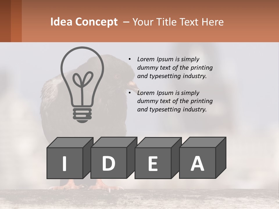 A Black Bird Sitting On Top Of A Wooden Fence PowerPoint Template