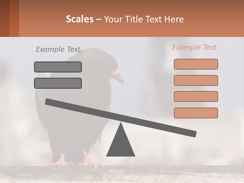 A Black Bird Sitting On Top Of A Wooden Fence PowerPoint Template