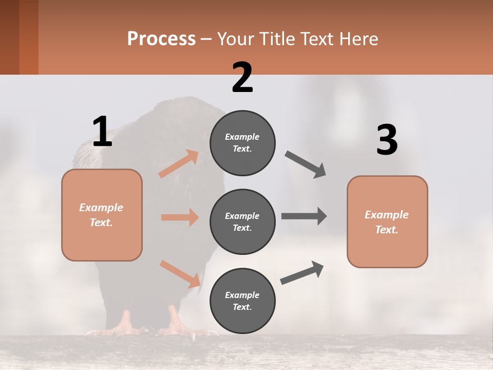 A Black Bird Sitting On Top Of A Wooden Fence PowerPoint Template