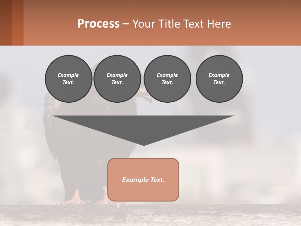 A Black Bird Sitting On Top Of A Wooden Fence PowerPoint Template