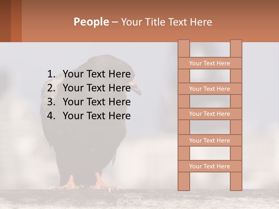 A Black Bird Sitting On Top Of A Wooden Fence PowerPoint Template