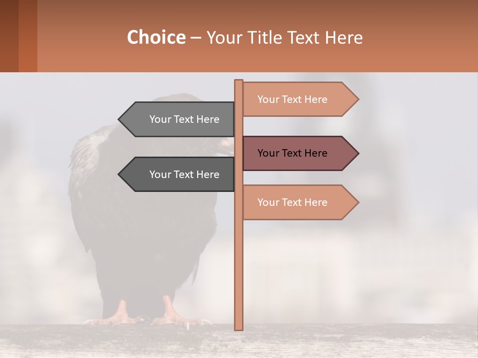 A Black Bird Sitting On Top Of A Wooden Fence PowerPoint Template