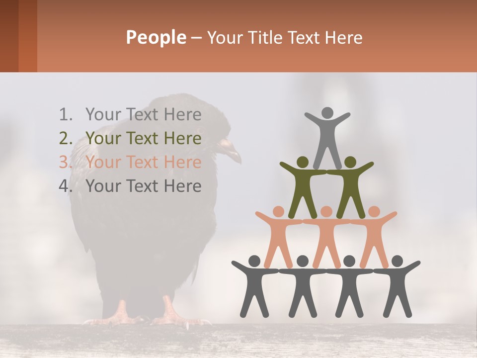 A Black Bird Sitting On Top Of A Wooden Fence PowerPoint Template