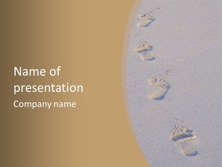 A Group Of Footprints In The Sand On A Beach PowerPoint Template