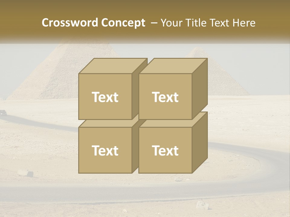 A Bus Driving Down A Road In Front Of Three Pyramids PowerPoint Template