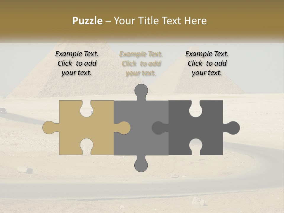 A Bus Driving Down A Road In Front Of Three Pyramids PowerPoint Template