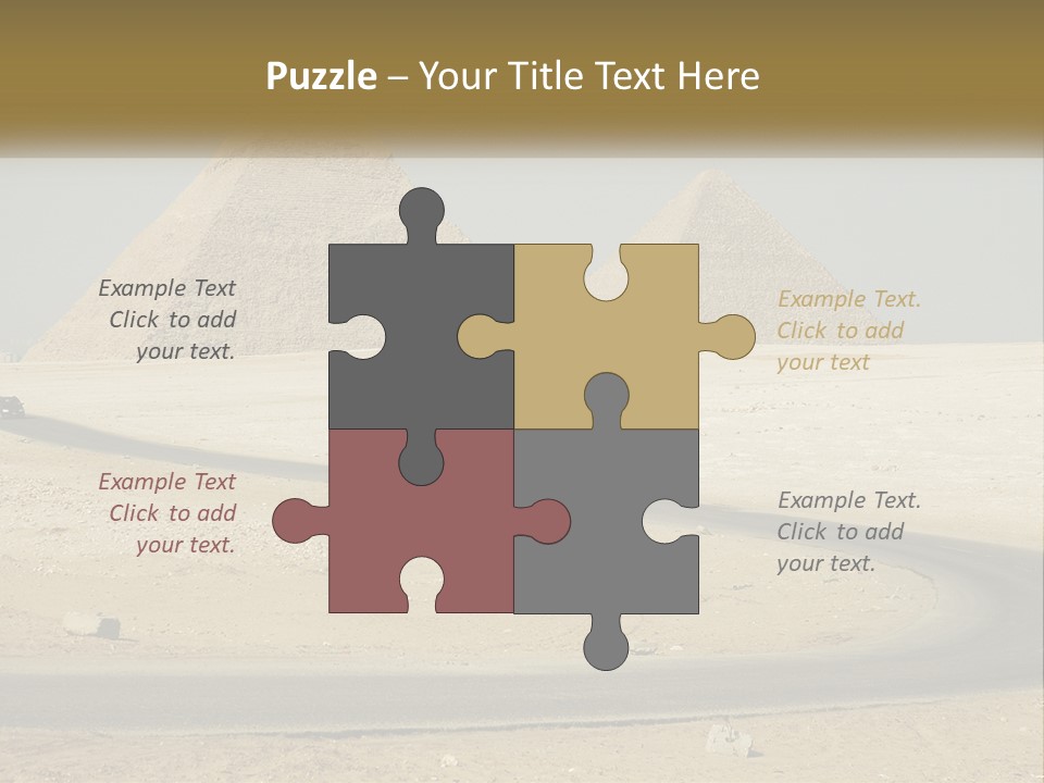 A Bus Driving Down A Road In Front Of Three Pyramids PowerPoint Template