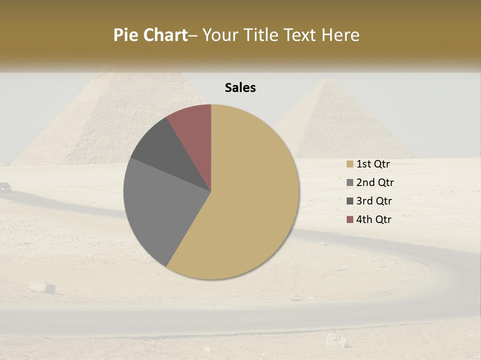 A Bus Driving Down A Road In Front Of Three Pyramids PowerPoint Template