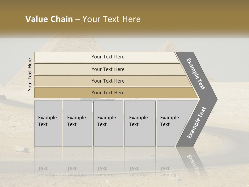 A Bus Driving Down A Road In Front Of Three Pyramids PowerPoint Template