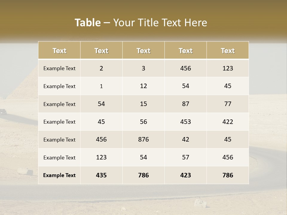 A Bus Driving Down A Road In Front Of Three Pyramids PowerPoint Template